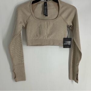 Savage X Fenty Women's Tan Crop Top Pants Set